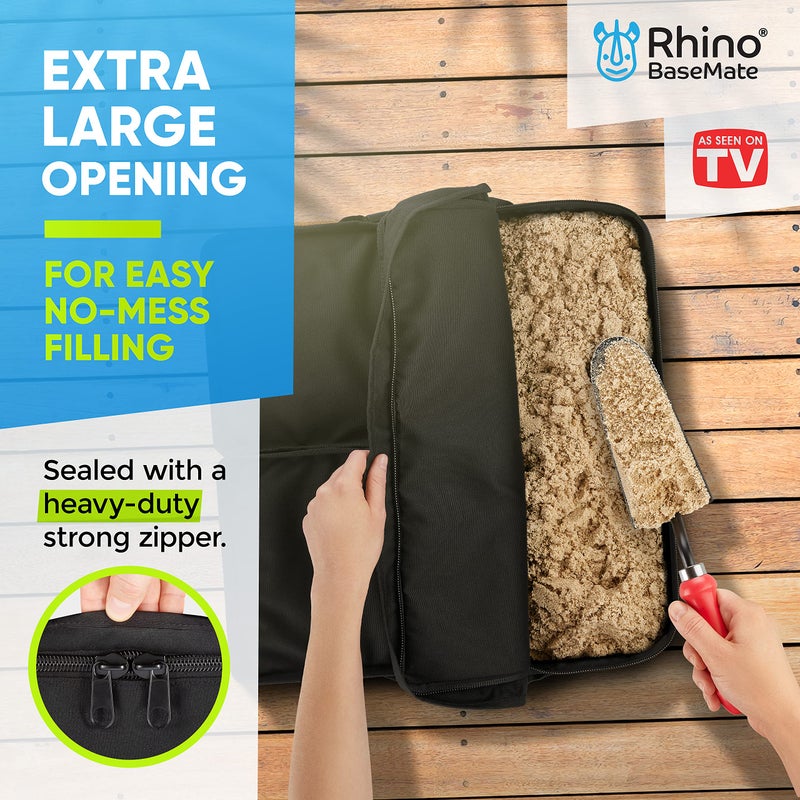Rhino BaseMate وزن قاعدة مظلة بيس ميت المربعة، 18" ~ تناسب أي مظلة جانبية، كانتليفر وأي قاعدة مظلة خارجية ~ سهلة التركيب (فتحة جانبية) - Image 2